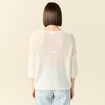 Pull col en V éco-responsable ecru femme