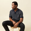 Polo ample en coton manches courtes bleu marine homme