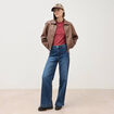 Blouson manches longues similicuir marron femme