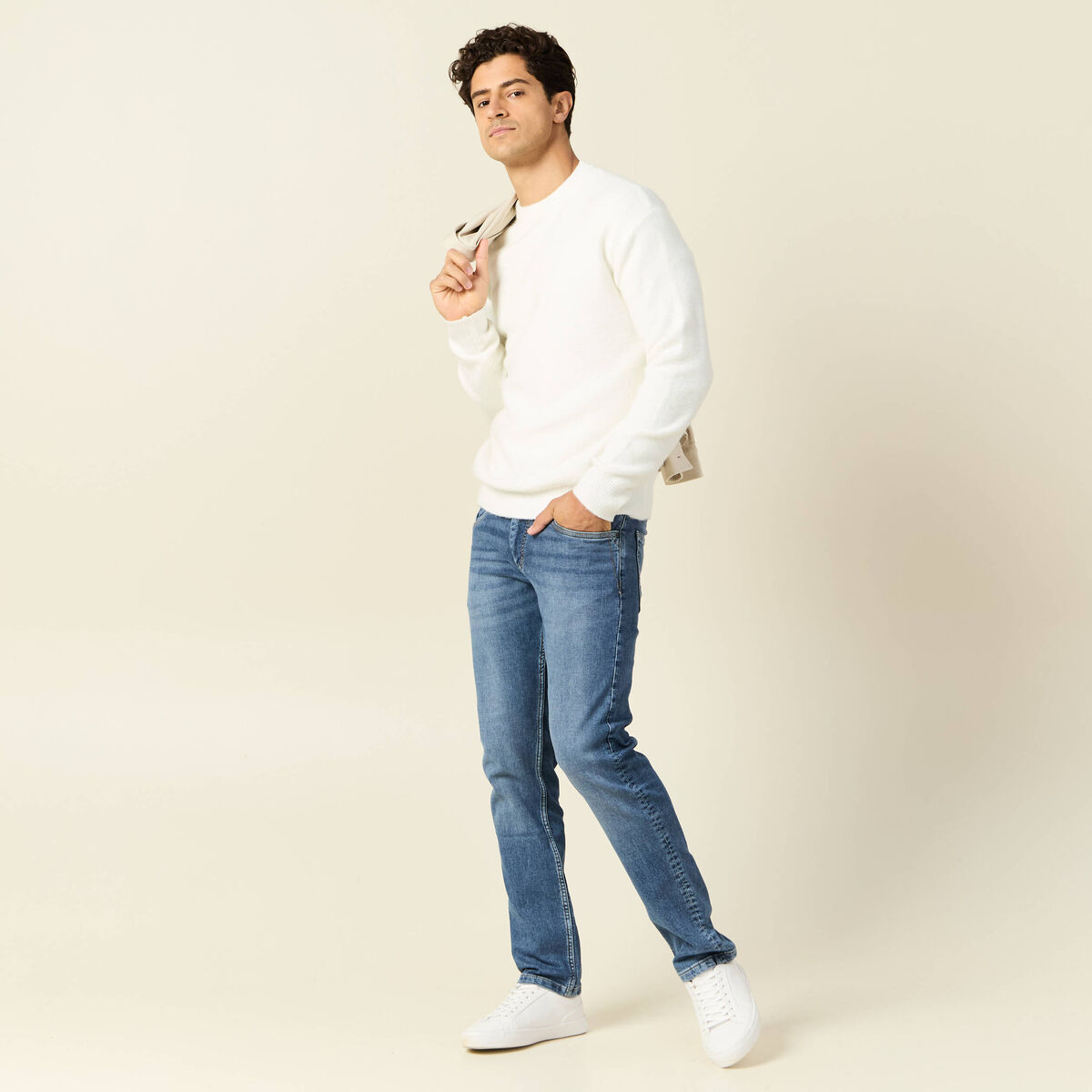 Jeans straight ultra stretch denim stone homme