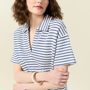 Polo manches courtes ecru femme