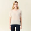 Pull manches courtes creme femme