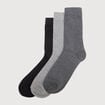 Lot de 3 paires chaussettes hautes gris fonc&eacute; homme