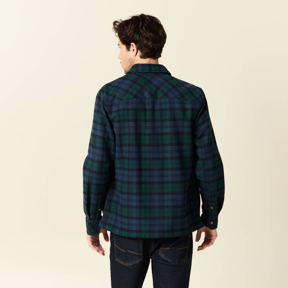 Chemise manches longues bleu marine homme