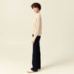 Pull manches longues ajouré creme femme