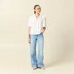 Chemise manches courtes ecru femme