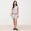 Short &agrave; carreaux en coton doubl&eacute; multicolore femme
