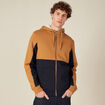 Gilet zippé doublé à capuche camel homme