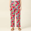 Pantalon carotte taille haute multicolore femme