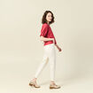T-shirt manches courtes rouge foncé femme