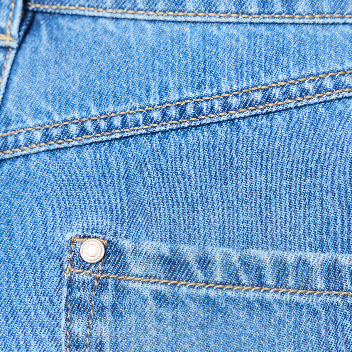 Short droit en jean à pinces denim baby bleu femme