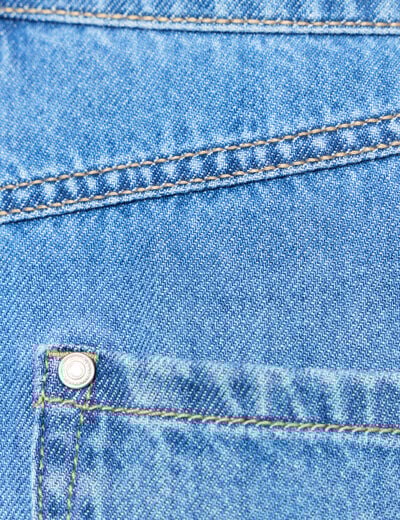 Short droit en jean à pinces denim baby bleu femme
