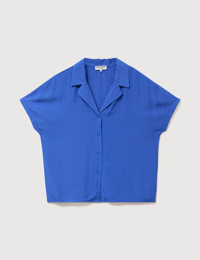 Chemise manches courtes bleu electrique femme