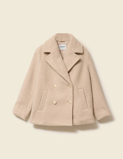 Caban oversize court beige femme