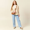 Jeans large denim bleach femme