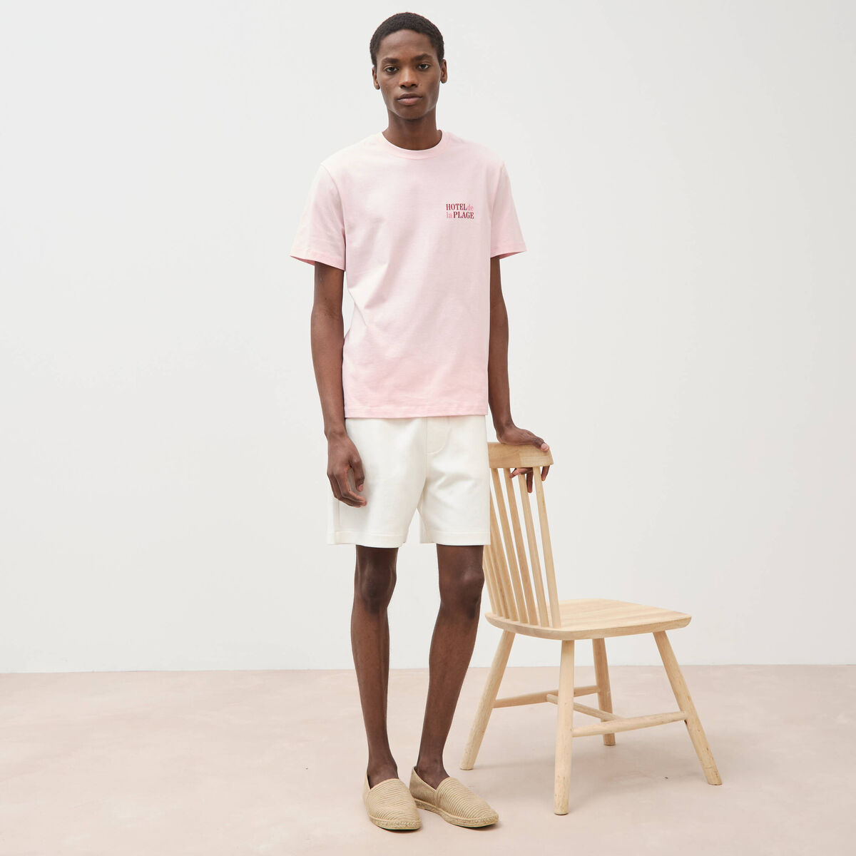 Short jogpant ecru homme
