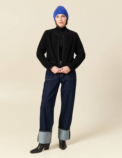 Gilet manches longues noir femme