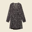 Robe évasée manches longues noir femme