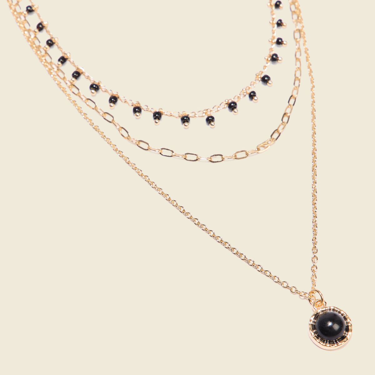 Collier multirangs couleur or femme