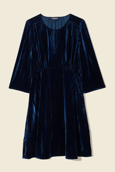 Robe patineuse éco-responsable bleu canard femme