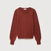 Pull manches longues marron cognac femme