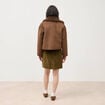 Manteau r&eacute;versible oversize court marron femme