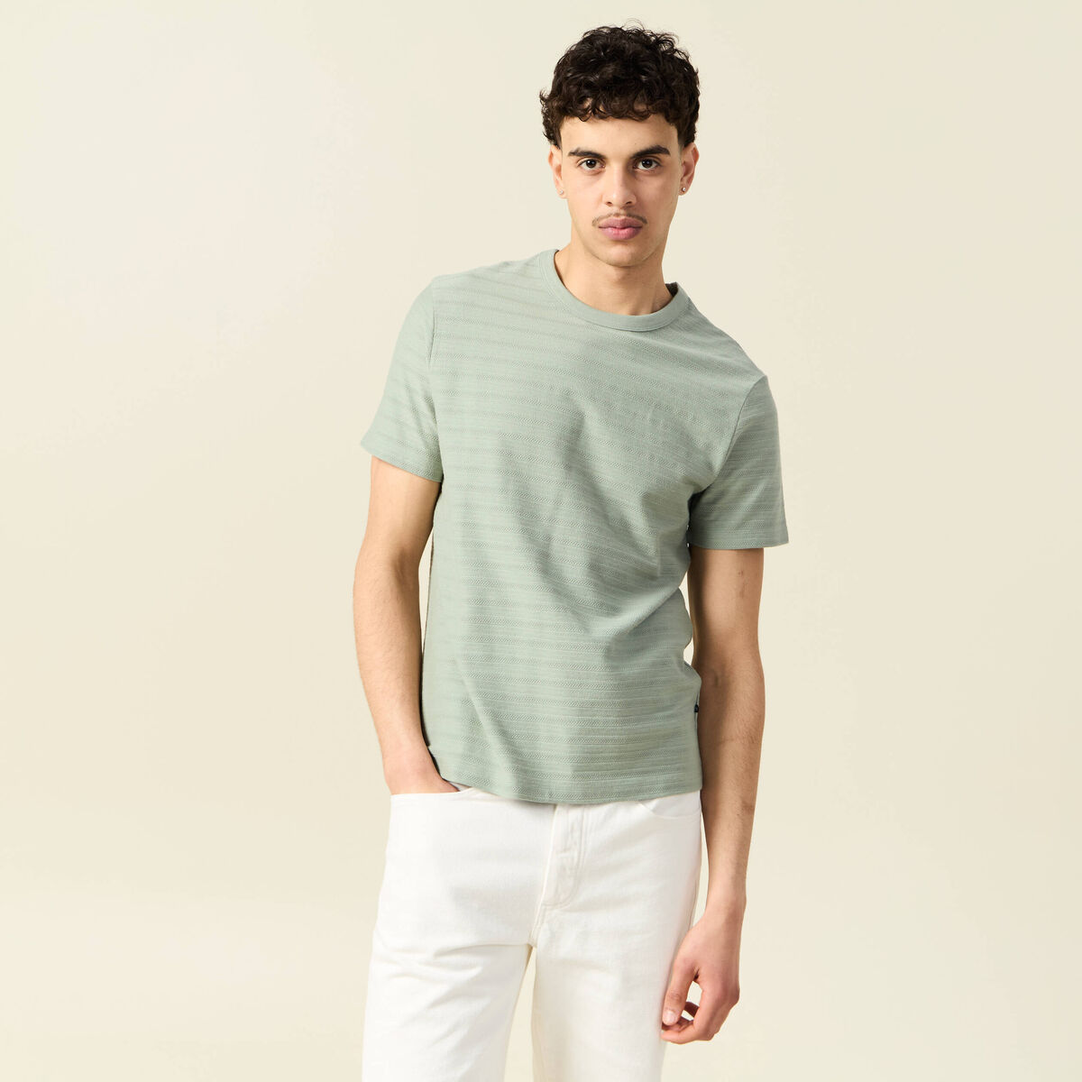 T-shirt manches courtes vert olive homme