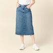 Jupe midi crayon en jean denim used femme