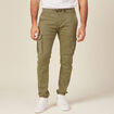 Pantalon battle bas resserré vert kaki homme