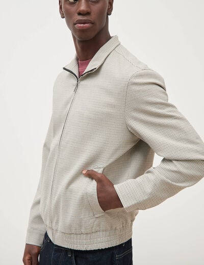 Blouson col montant manches longues gris homme