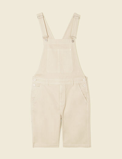 Salopette short droite beige homme