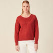 Pull manches longues sequins rouge foncé femme