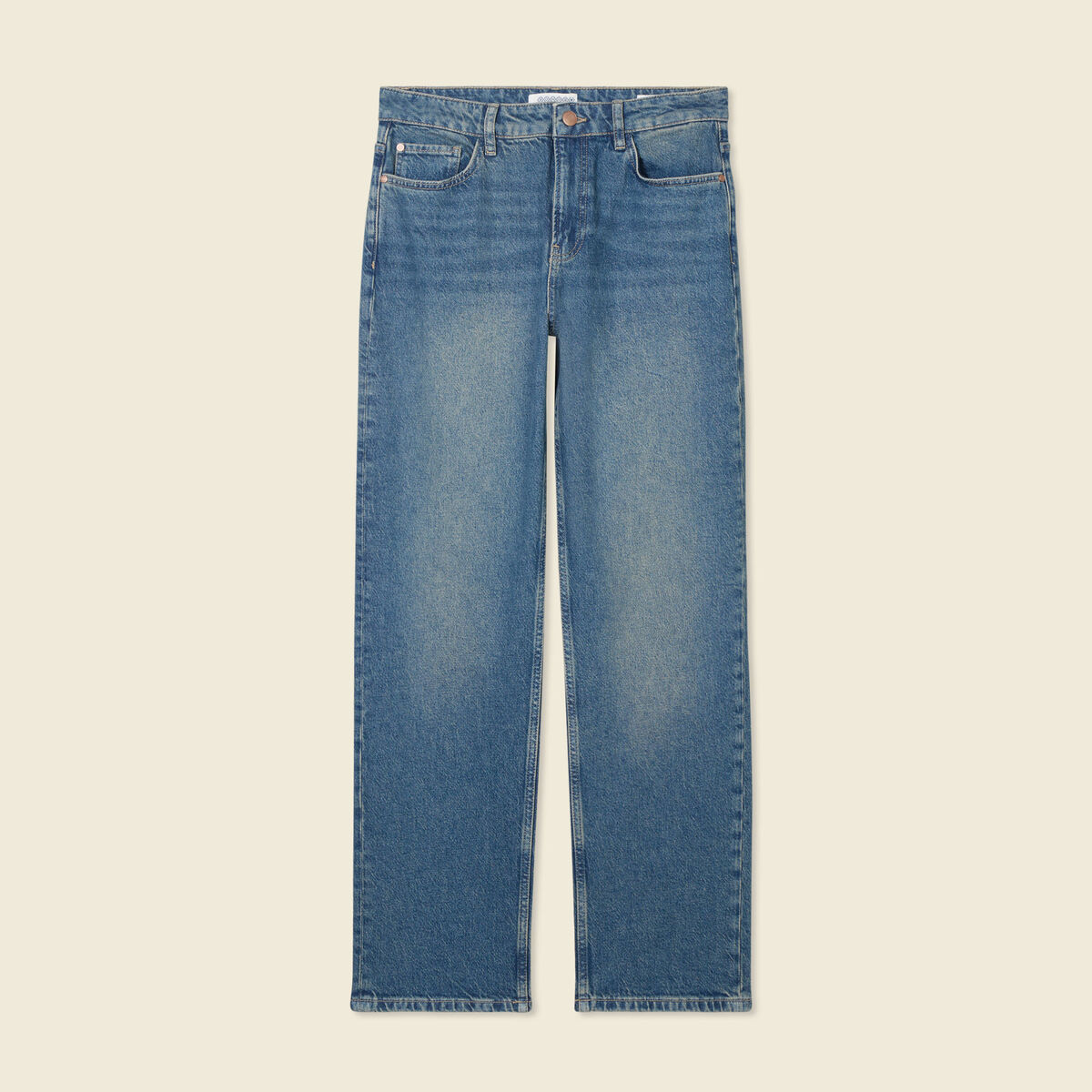 Jeans straight denim dirty femme