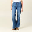 Jeans flare boutonn&eacute; denim brut femme