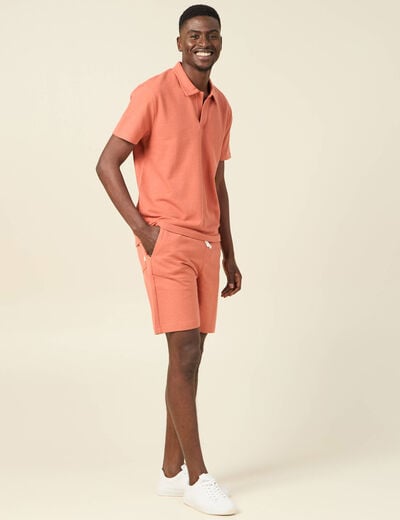 Polo manches courtes rose homme