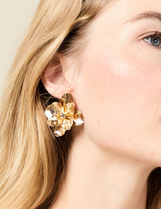 Boucles d'oreilles clous couleur or femme