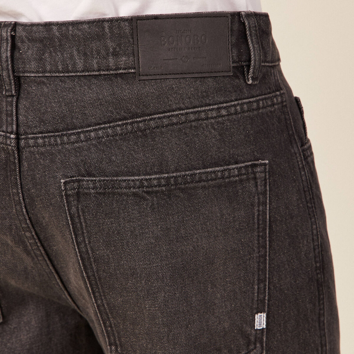 Jeans relax 5 poches denim snow noir homme