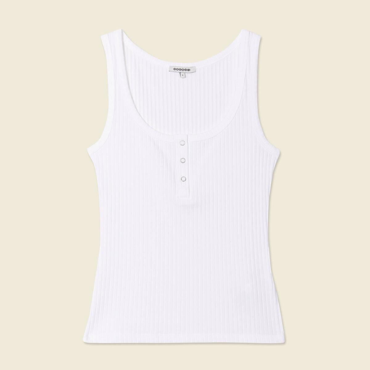 D&eacute;bardeur sans manches blanc femme