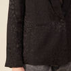Veste blazer droite satin noir femme