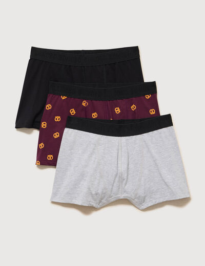 Lot de 3 boxers prune homme