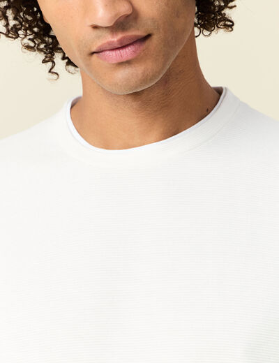T-shirt manches longues ecru homme