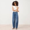 Jeans loose en coton denim used femme