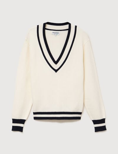 Pull manches longues ecru femme