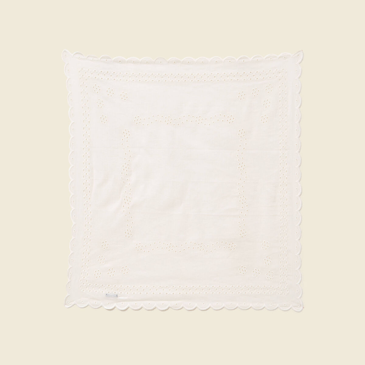 Foulard en coton avec broderie ecru femme