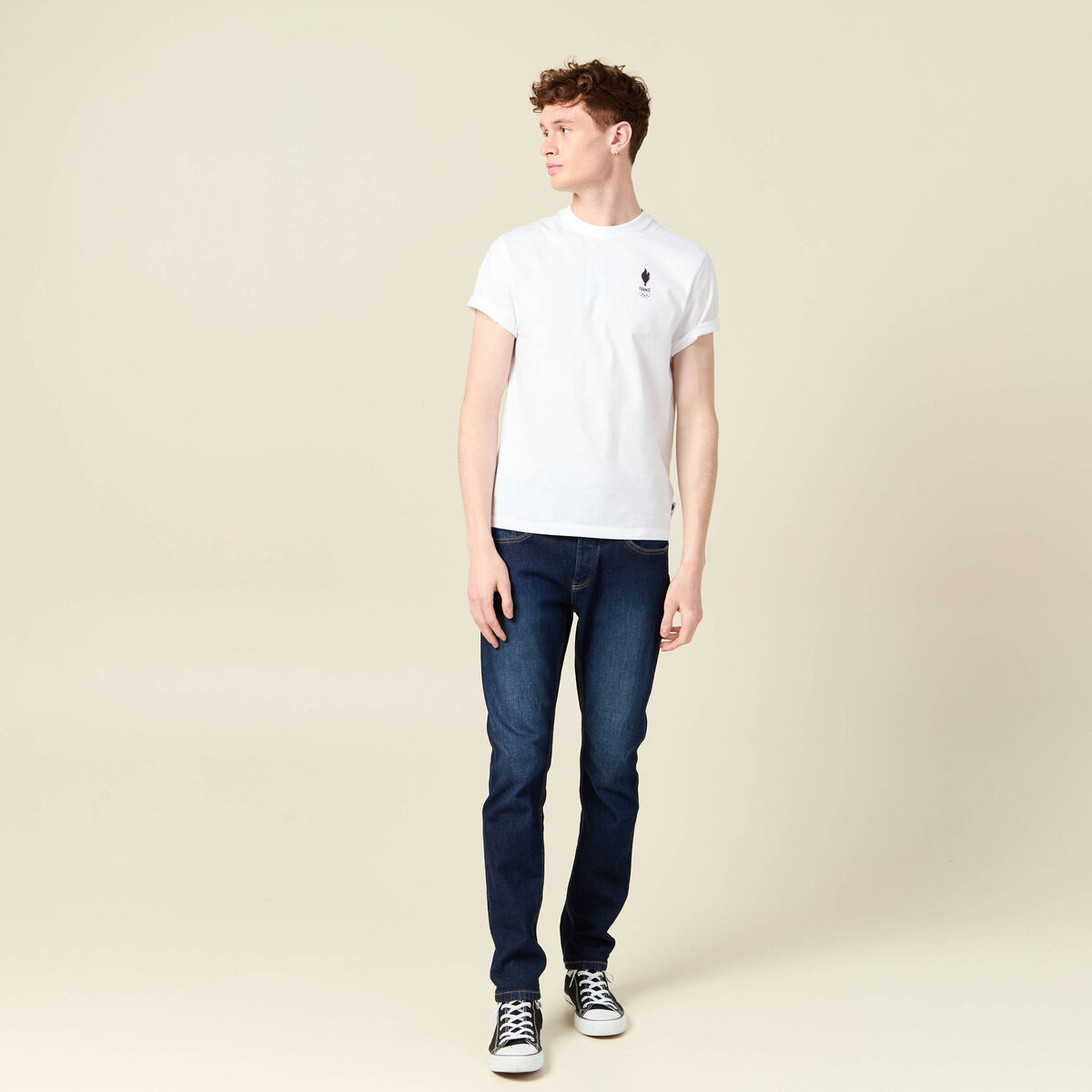 T-shirt manches courtes blanc homme