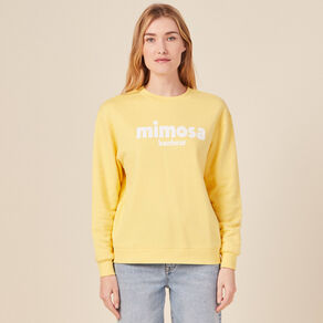 Sweat éco-responsable jaune fluo femme