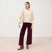 Pull droit col rond manches courtes ivoire femme