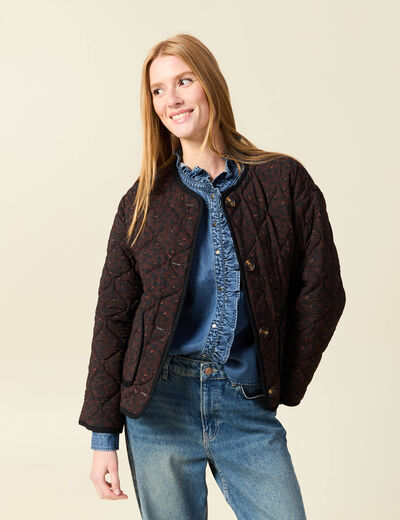 Blouson matelassé camel femme