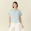 Chemise manches courtes bleu femme