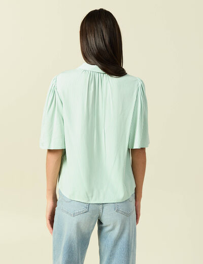Chemise manches courtes vert pastel femme